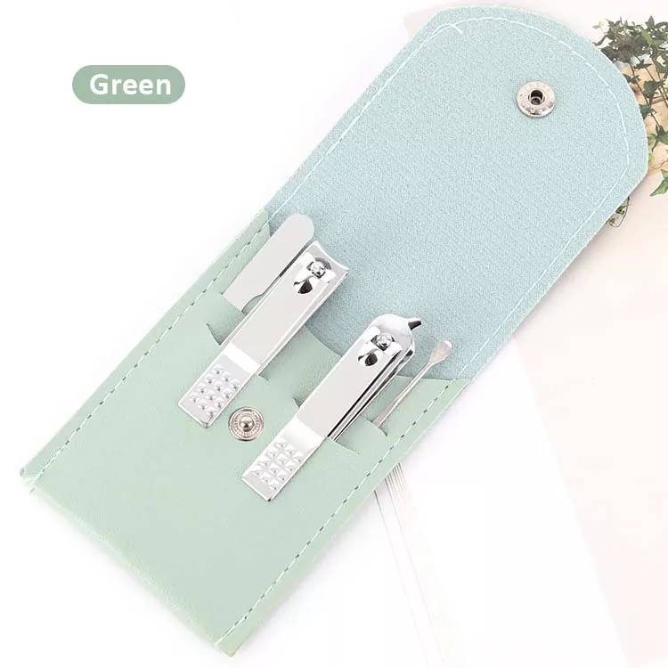 Pu lederen tas 4 stks nagelklipper set